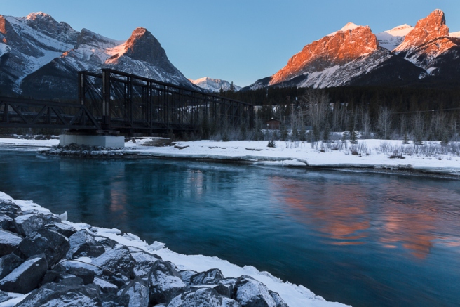 Ha Ling Peak, Alberta, Canada, mountain, sunrise, river, landscape, photography
