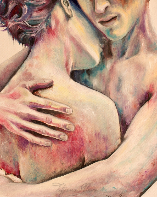 painting, art,love,hug,console