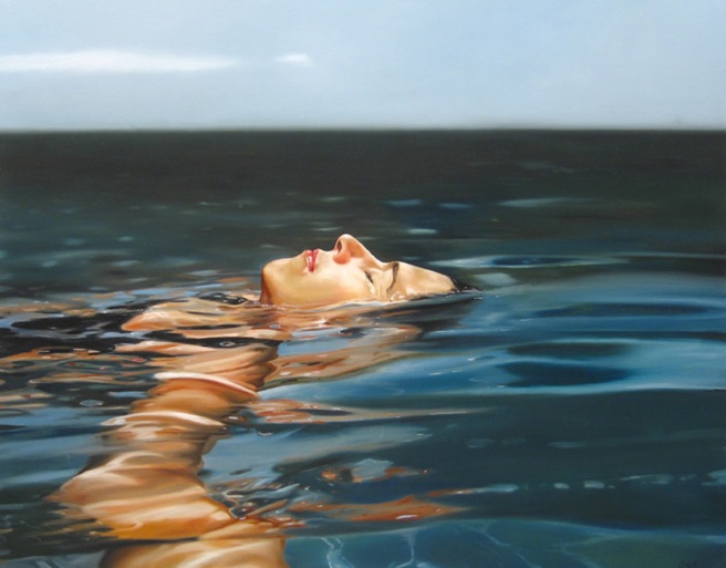 hyperrealism,art,swim,swimming,relax,